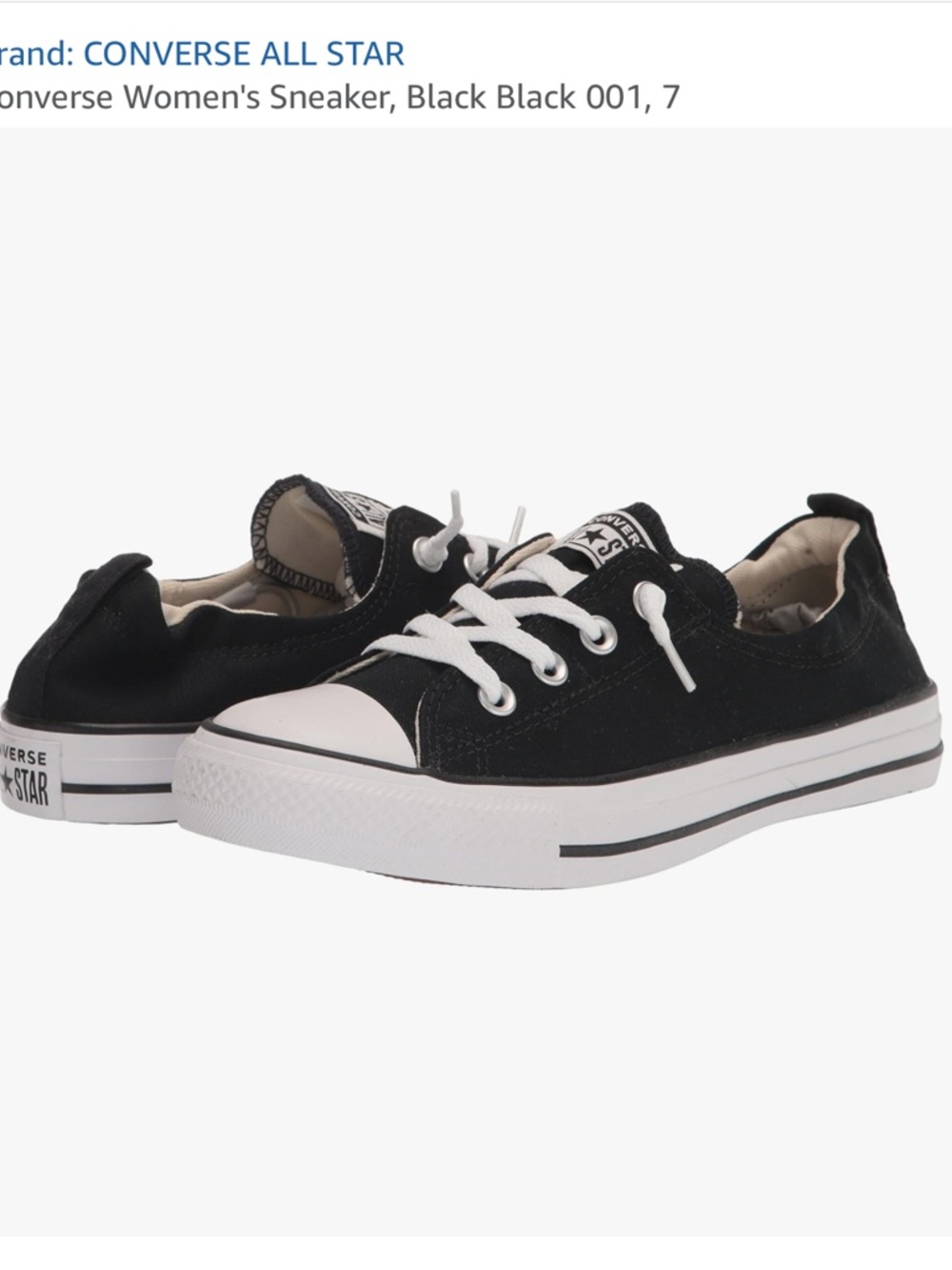 Shoreline Low Top converse Canvas Sneakers - Black size 10
